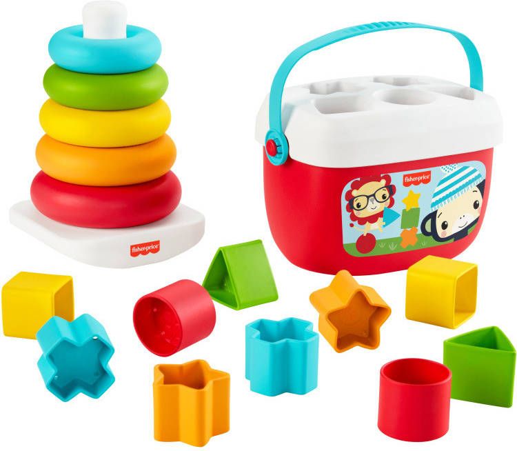 Fisher Price Baby's Eerste Blokken en Kleurenringpiramide Motorisch speelgoed