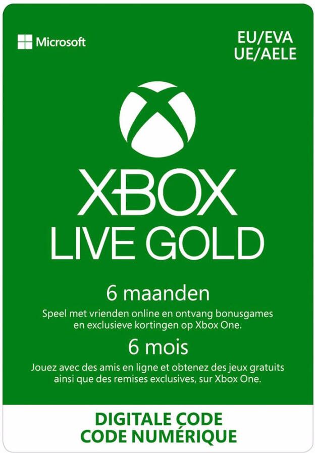 Microsoft Xbox Live Gold 6 Maanden 1 apparaat direct download
