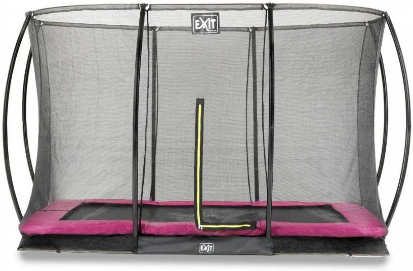 EXIT Silhouette Verlaagde Trampoline Met Veiligheidsnet Rechthoekig 244 X 366 Cm Roze