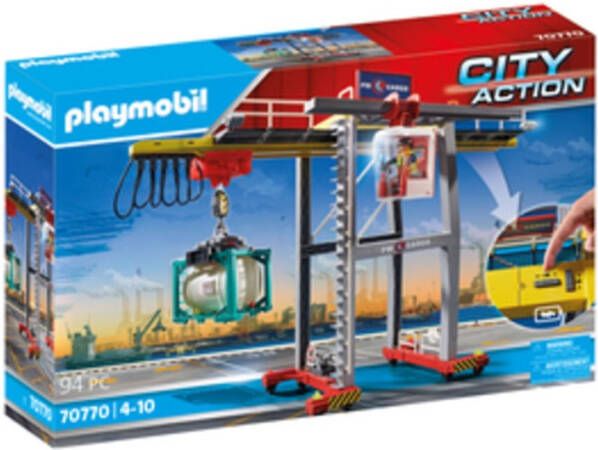 Playmobil ® Constructie speelset Portaalkraan met containers(70770 ), City Action Made in Germany(94 stuks )