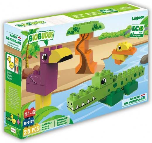 BiOBUDDi Plantaardige Blokkenset Dieren Lagune 25 delig