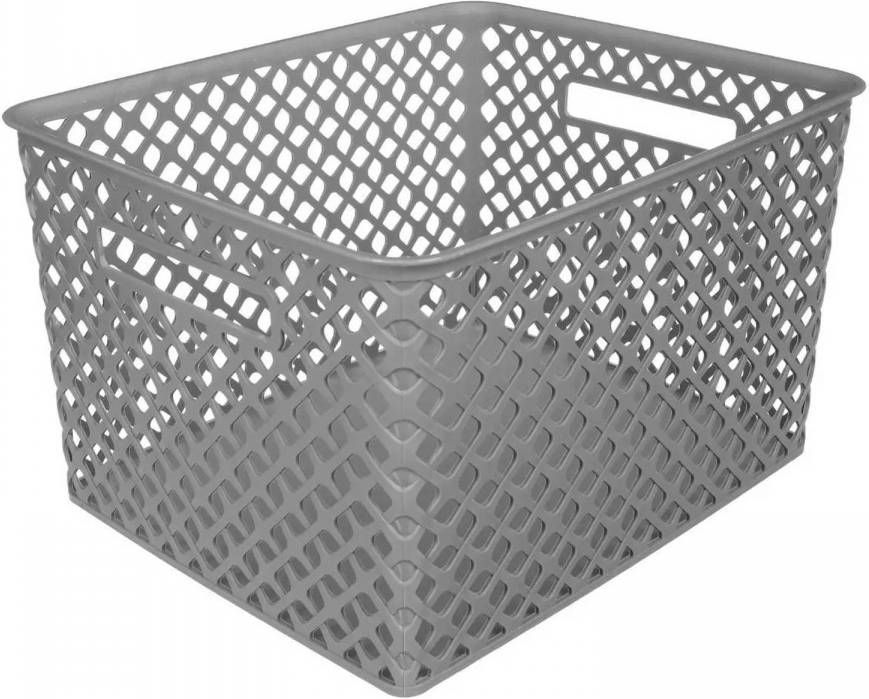 5Five Opbergmand Kunststof Rechthoek Grijs 30, 5 X 37 X 21, 7 Cm Opbergmanden