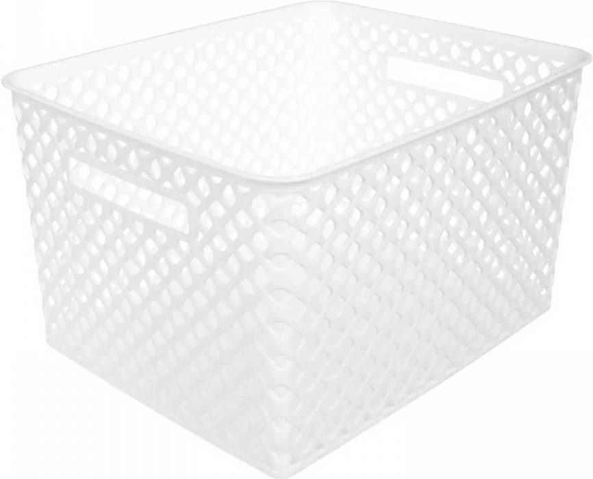 5Five Opbergmand Kunststof Rechthoek Wit 30, 5 X 37 X 21, 7 Cm Opbergmanden