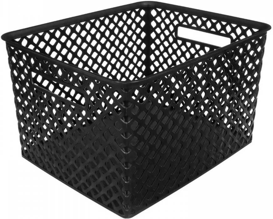 5Five Opbergmand Kunststof Rechthoek Zwart 30, 5 X 37 X 21, 7 Cm Opbergmanden