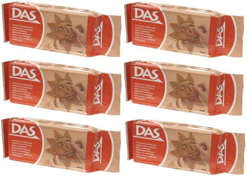 DAS 6x Boetseer Klei Terra 500 Gram Boetseerklei