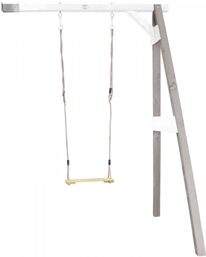 AXI Enkele Schommel Van Hout In Grijs & Wit Schommel Met Muurbevestiging Voor Kinderen Met Houten Schommelzitje