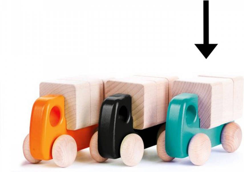 Bajo Houten Kleine Vrachtwagen Met Blokken, Lichtblauw