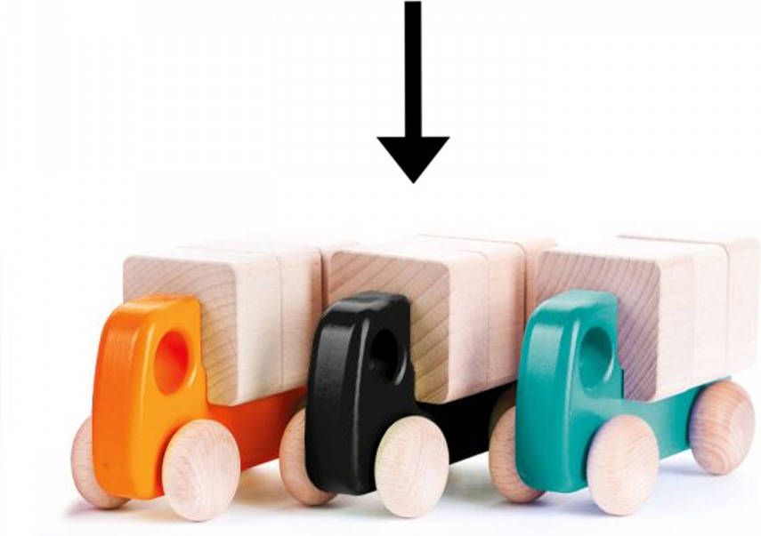 Bajo Houten Kleine Vrachtwagen Met Blokken, Zwart