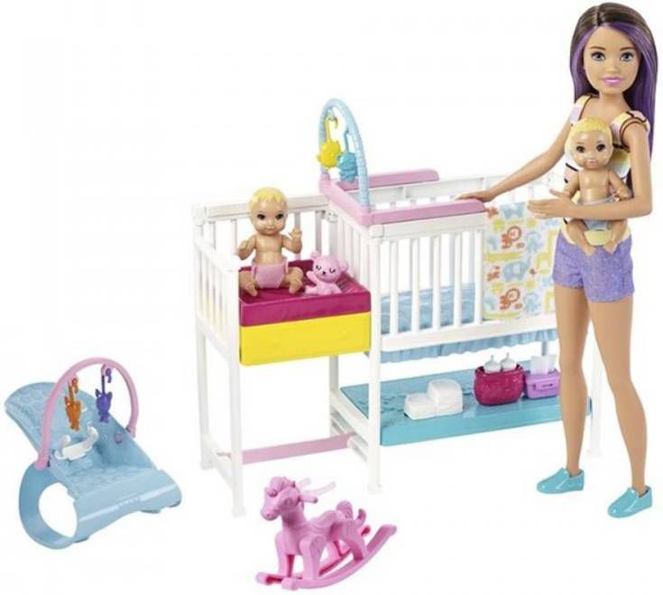 Barbie Speelset Babysitter Skipper Kinderkamer 10 delig