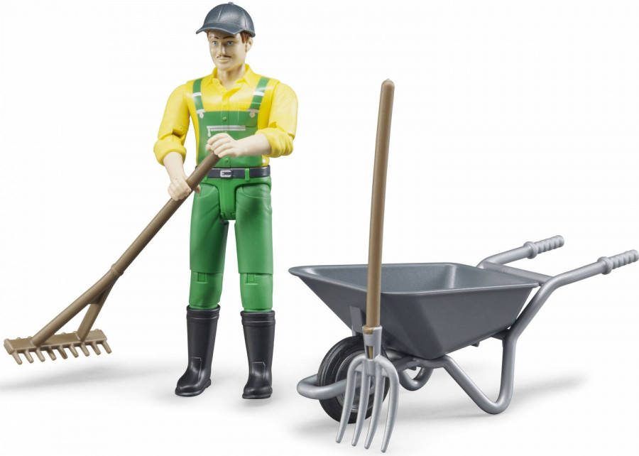 Bruder Gemeentewerker Met Accessoires Groen 4 delig