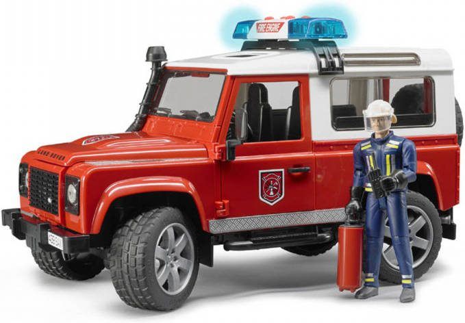 Bruder ® Land Rover Defender Station Wagon met brandweerman 02596 Jongen