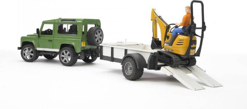 Bruder ® Land Rover Defender met aanhanger 02593 Jongen