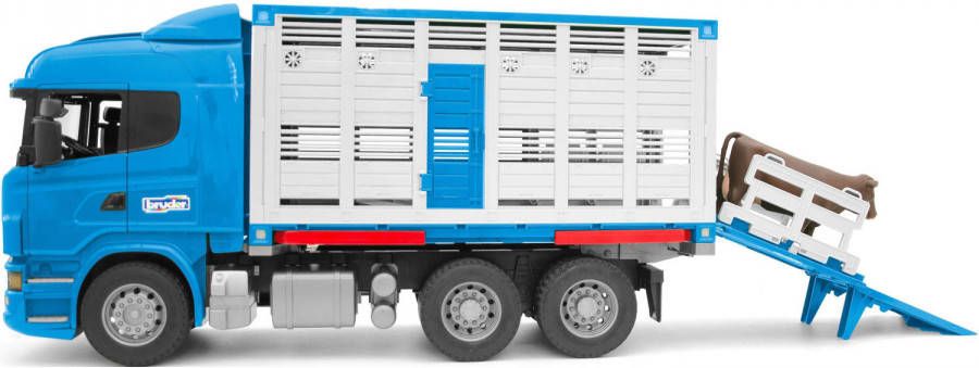 Bruder ® Speelgoed bestelwagen Scania R serie auto voor veevervoer met 1 rund Made in Germany