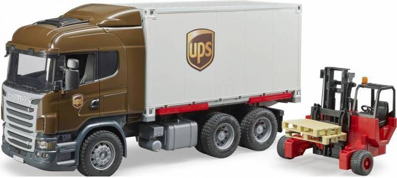 bruder ® Scania R-Serie UPS Logistiek-vrachtwagen met heftruck 03581 Jongen