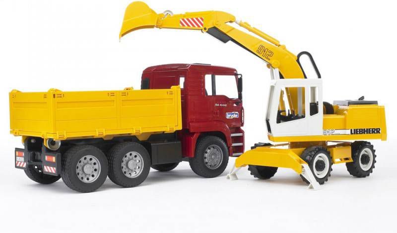 Bruder ® MAN TGA Truck met Liebherr Graafmachine 02751 Jongen
