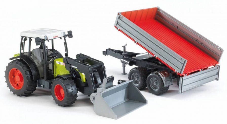 Bruder ® Speelgoed tractor Claas Nectis 267 F met voorlader en aanhanger met losse klep Made in Germany