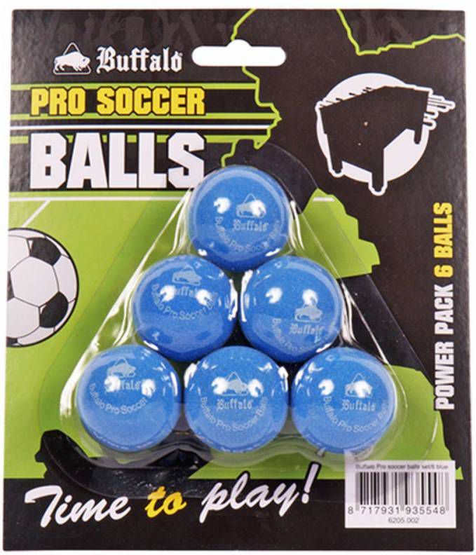 Buffalo Pro Tafelvoetbal Balletjes Set Van 6 Blauw