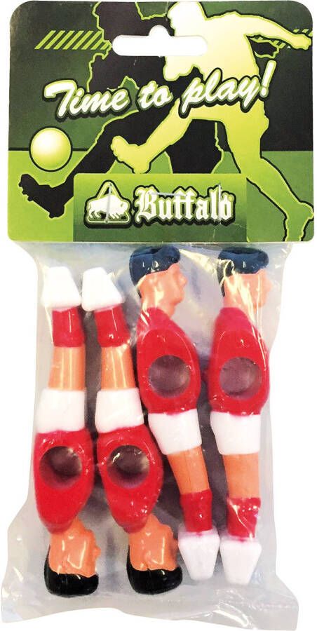 Buffalo Tafelvoetbal Pop 13 Mm Rood/wit 4 Stuks