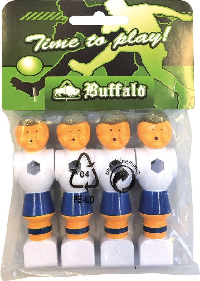 Buffalo Tafelvoetbal Pop 16 Mm Blauw/wit 4 Stuks