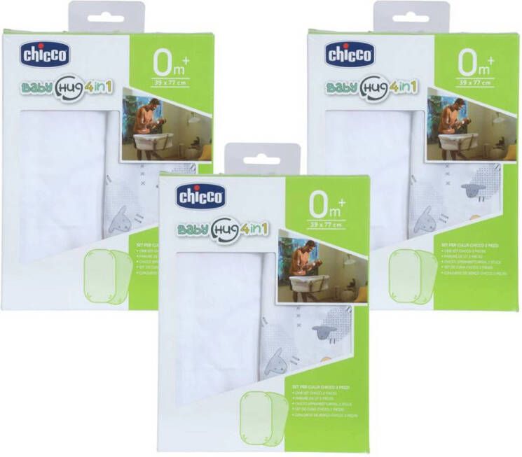 Chicco 3 Sets Van 2 Hoeslakens Grijs Schapenpatroon Voor Baby Hug 4 in 1 Wieg