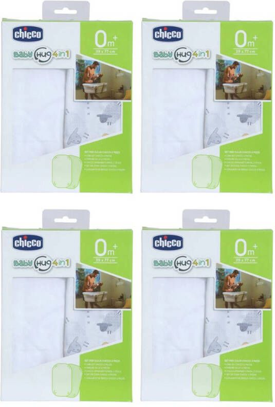 Chicco 4 Sets Van 2 Hoeslakens Grijs Schapenpatroon Voor Baby Hug 4 in 1 Wieg