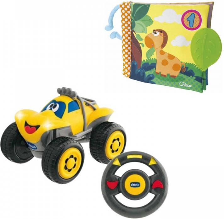 Chicco Bundel Billy Bigwheels Bestuurbare Speelgoedauto Geel & Babyboekje Junior 19 X 19 Cm Polyester Geel/groen