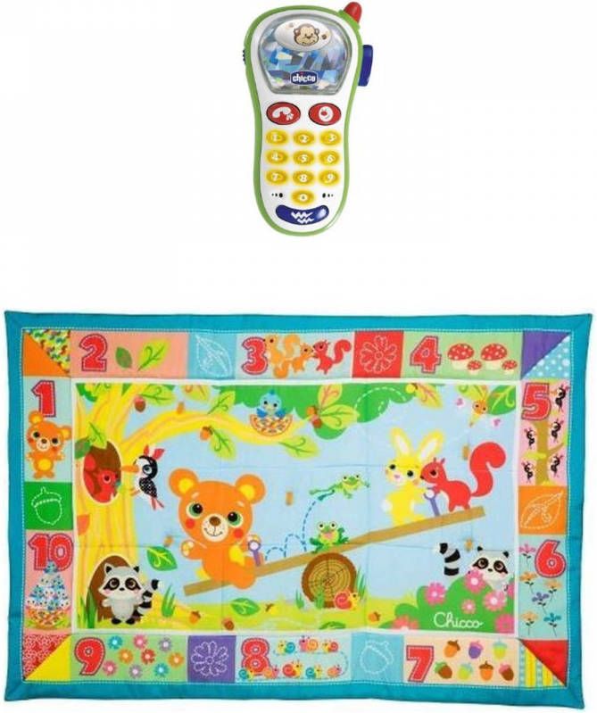 Chicco Bundel Speelkleed Xxl Formaat Beestenbos & Rammelaar Baby Fototelefoon