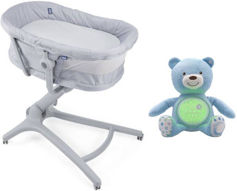 Chicco Bundel Verschoontafel Accessoire Voor Baby Hug Wieg & First Dreams Knuffel Beer Projector Blauw