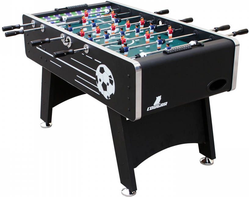 Cougar Arena Voetbaltafel In Zwart Tafelvoetbal Tafel Met Telescopische Stangen Incl. 4 Ballen En Scoreteller