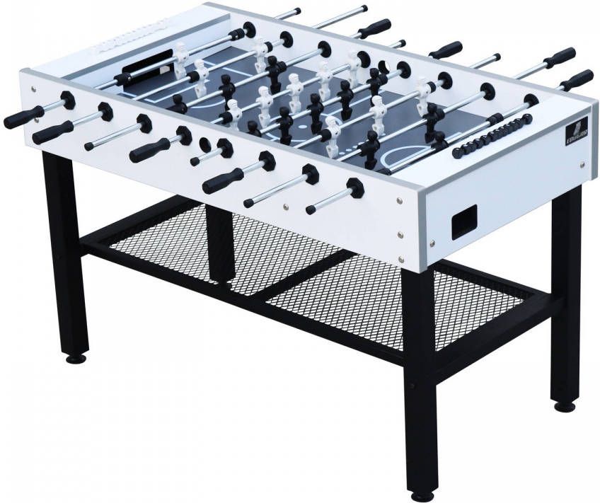 Cougar Freestyle Pro Voetbaltafel In Wit En Zwart Tafelvoetbal Tafel Incl. 4 Ballen En Scoreteller