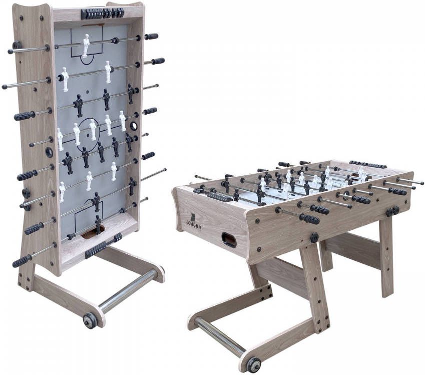 Cougar Scorpion Kick Voetbaltafel Opklapbaar In Eiken Optiek Tafelvoetbal Tafel Incl. 2 Ballen En Scoreteller