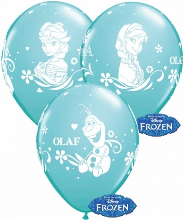 Disney 6x Stuks Blauwe Frozen Thema Ballonnen Ballonnen