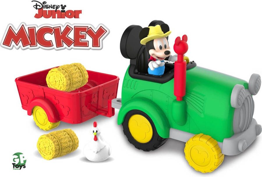 Disney Junior Mickey Mouse Boeren Tractor Speelset Incl. Mickey Mouse Figuur 7.5cm