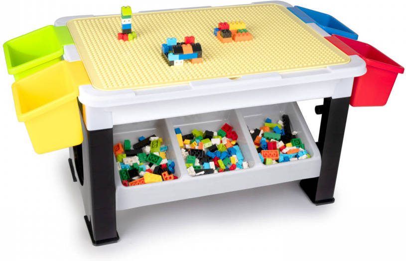 Eddy Toys 300 delige Set Speelgoed Speeltafel 48 X 35 X 31 Cm 291 Bouwblokken Opbergruimte Plastic