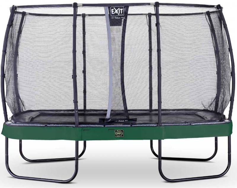 EXIT Toys Exit Elegant Premium Trampoline Met Veiligheidsnet Deluxe Rechthoekig 214 X 366 Cm Groen