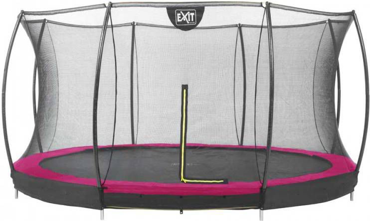 EXIT Toys Exit Silhouette Verlaagde Trampoline Met Veiligheidsnet Rond 427 Cm Roze