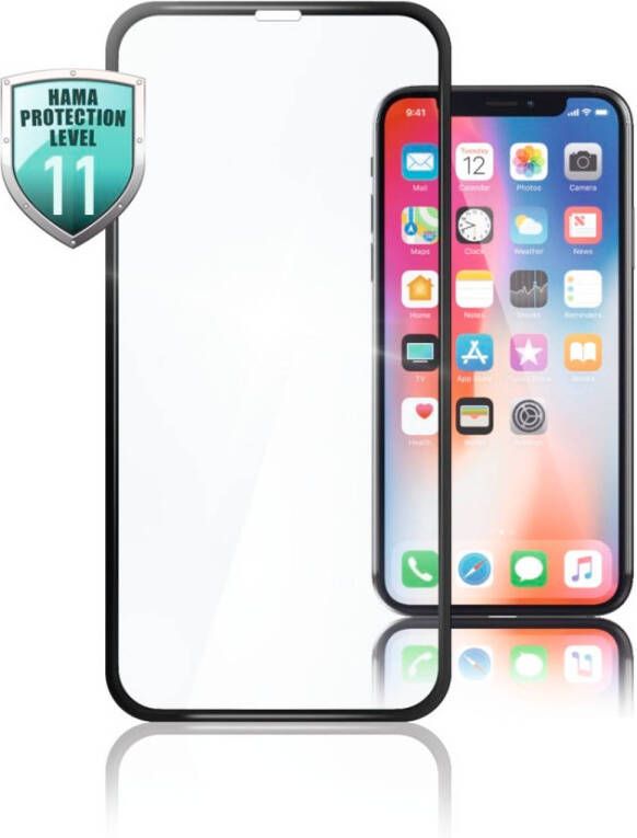 Hama 3d full screen beschermglas Voor Apple Iphone Xs Max Zwart