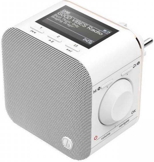 Hama Digitale radio(dab+)Stopcontactradio, DAB radio v. stopcontact, bluetooth/FM DR40BT plug in