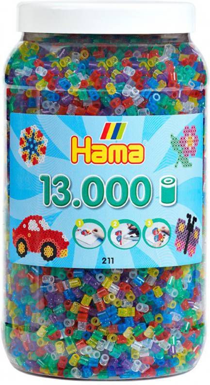 Hama strijkkralen in pot glittermix (054), 13.000 stuks