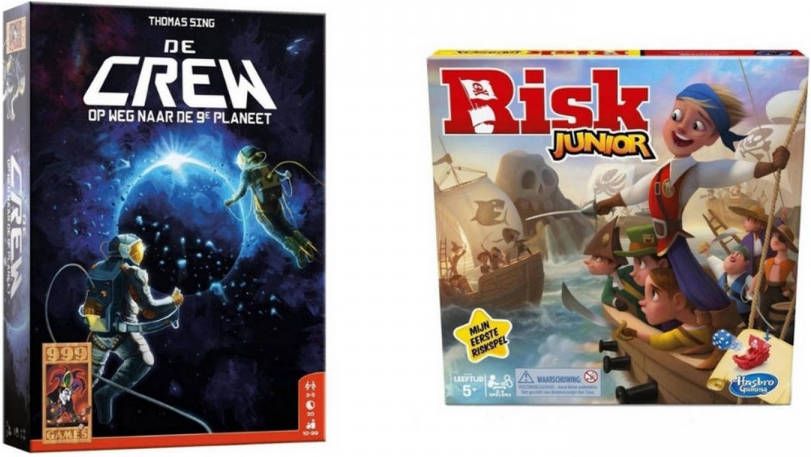 Hasbro Spellenbundel 2 Stuks Knikkerbaan 112 delig & Risk Junior