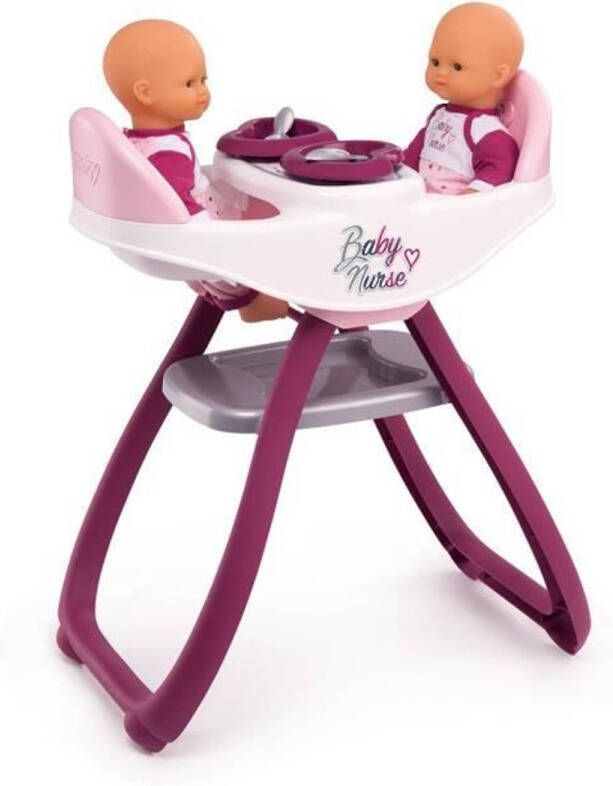 Hermie Smoby Baby Nurse Twin Hoge Stoel + 4 Accessoires
