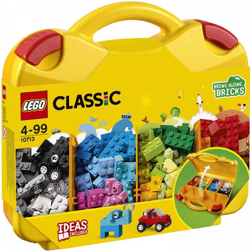Lego 10713 Classic Creatieve Koffer, Speelgoed Opbergbox, Leuke Kleurrijke Bouwstenen, Creatief Speelgoed voor Kinderen