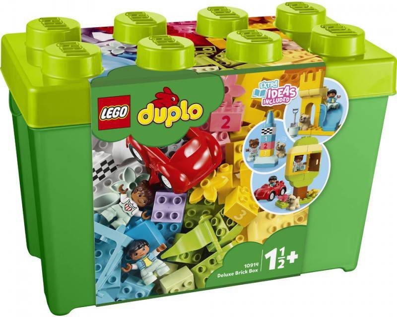 Lego 10914 DUPLO Classic Luxe Opbergdoos Bouwset met Opbergruimte, First Bricks Educatief Leerspeelgoed voor Peuters van 1, 5+