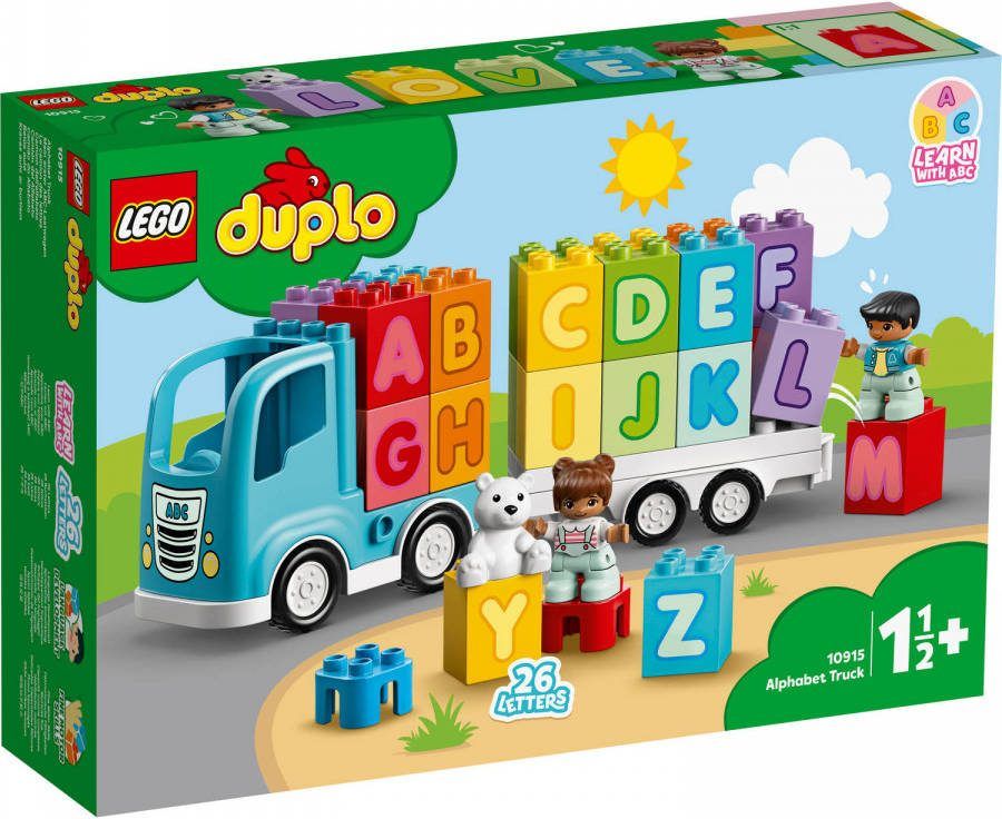 Lego 10915 DUPLO Alfabet Vrachtwagen, Peuterspeelgoed vanaf 1, 5+ Jaar, Letterstenen, Educatief Speelgoed, Alfabet Leren