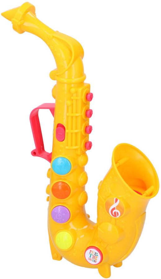 Let's Play Let&apos, s Play Speelgoed Saxofoon 4 Deuntjes Met Licht Incl. 2 Aa batterijen Geel