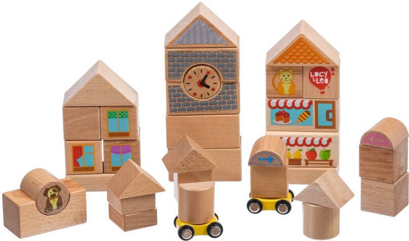 Lucy & Leo Ll175 Kinder Speelgoed Houten Bouwblokken Set Van 32 Stuks