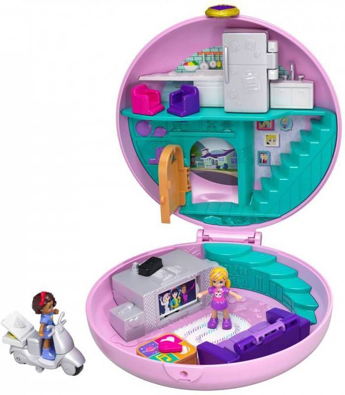 Mattel Polly Pocket Donut Pyjamaparty Paars/roze 11 Cm