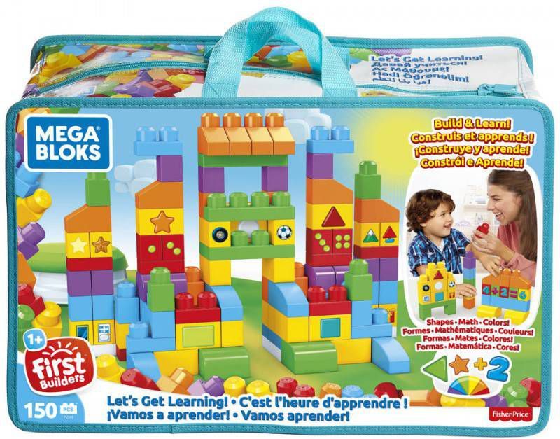 Fisher Price Mega Bloks First Builders laten we leren tas 150 blokken