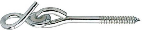 Merkloos 1x Stuks Bevestigingshaken/schommelhaken Staal Verzinkt Met Houtdraad En Kunststof Bus 18 X 0, 8 Cm Schommelhaken