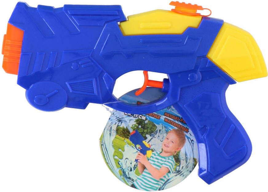 Merkloos 1x Waterpistolen/waterpistool Blauw Van 19 Cm 30 Ml Kinderspeelgoed Waterpistolen
